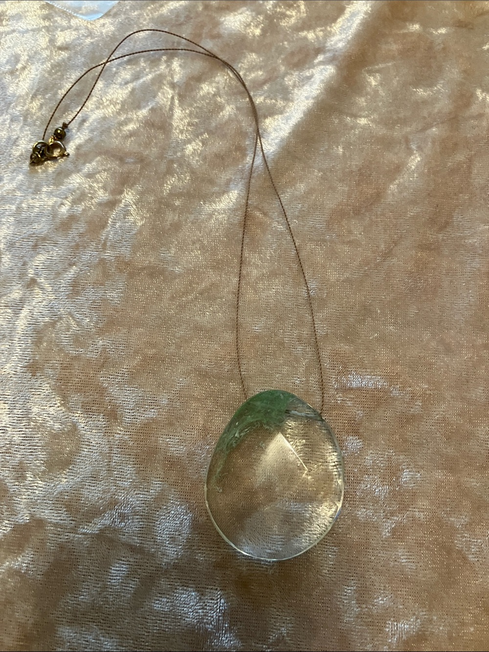Large Green/clear Teardrop crystal Pendant Necklace - Women Jewelry